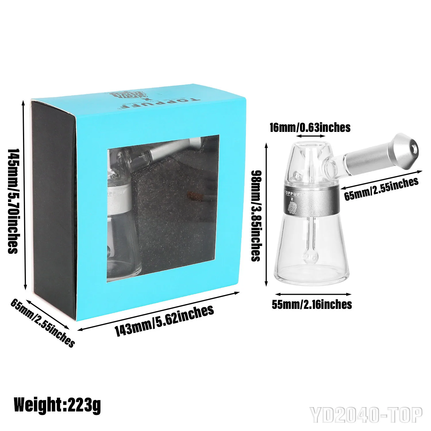 Description Picture 2 of itemNew Smoking Pipe Kit Aluminum Alloy&Glass Dry Burning Grass Herb Tobacco Pipes Hookah Set Portable Shisha Smoke Pipa for Gifts