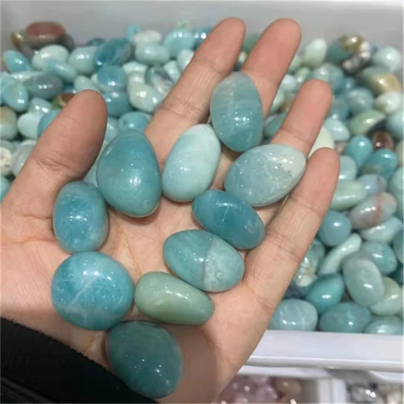 100g Natural Stone Blue Caribbean Calcite Gravel Crystal Quartz Tumbled Raw Gemstone Mineral Specimen Fish Tank Garden Decorati 4