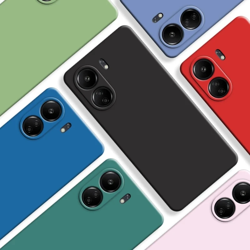 Custodia In Silicone Liquido Per Xiaomi Redmi 13C 4G Custodia Xiaomi Redmi 13C 4G Cover Posteriore