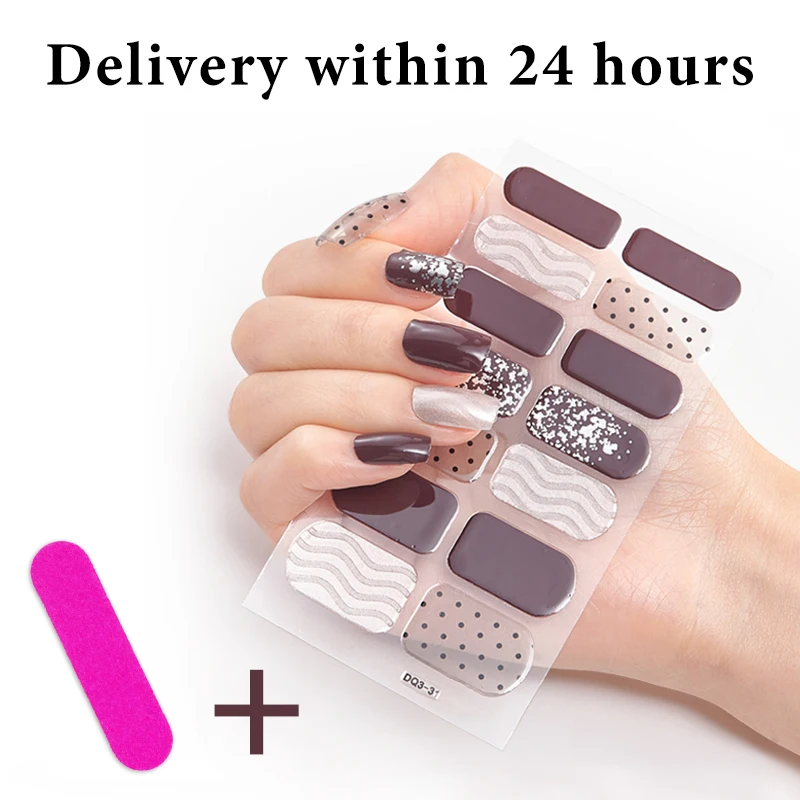 Four Sorts of Nail Stickers Fashion Nail Wraps Self Adhesive Manicure Decoracion Nail Strips Nail Sticker Set Nail Art