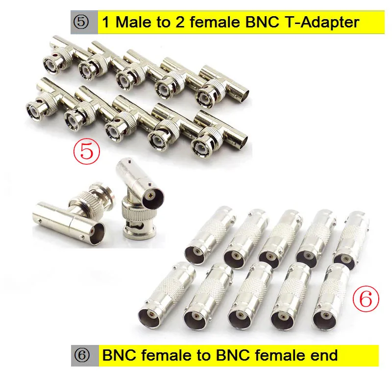 Video Audio Converter 1pcs BNC RCA male female to BNC RCA male female adapter plug Coax Cable Video audio wire Connector For CCTV Camera Q1