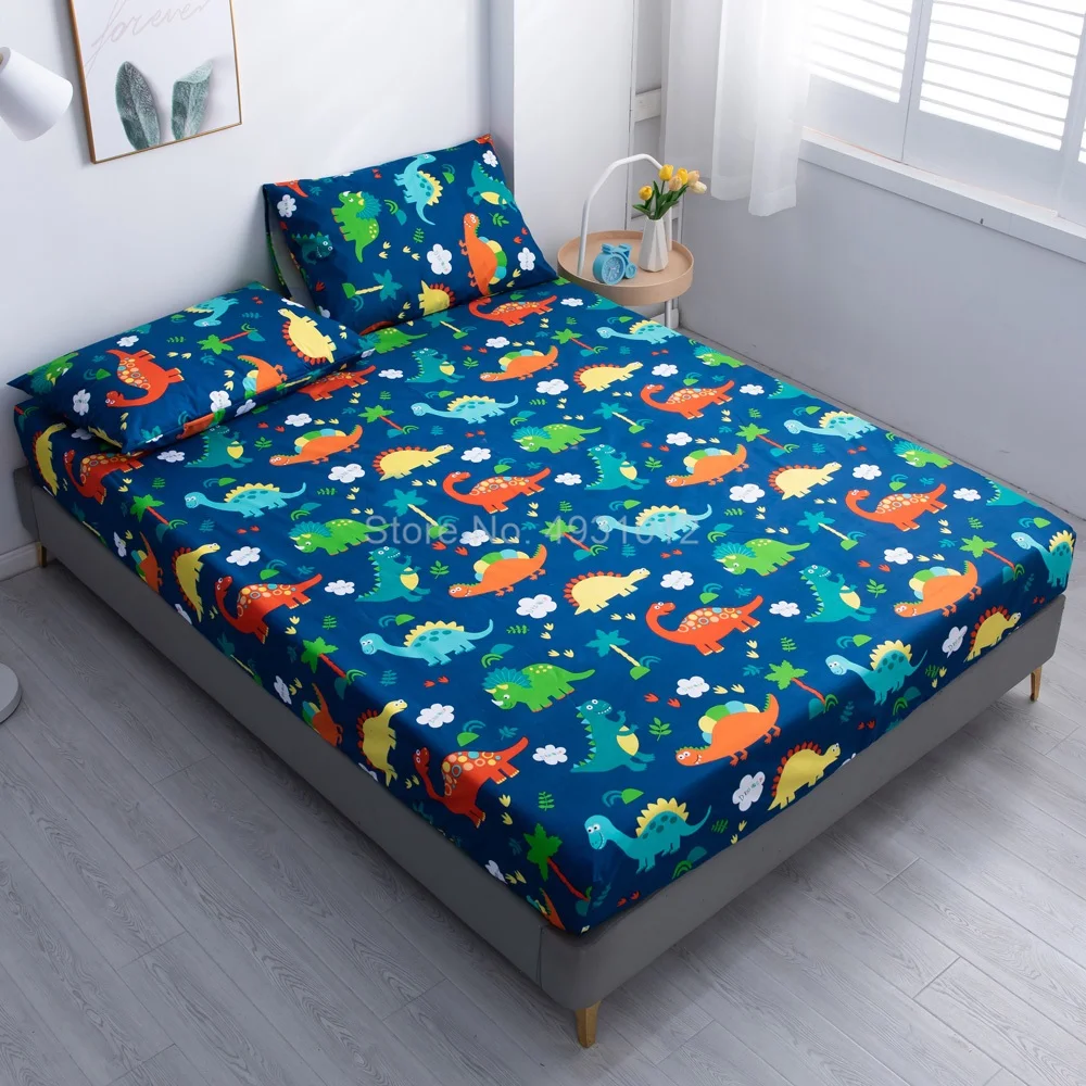 Dinosaur Animal Water Proof Bed Sheet Kids With Elastic Band Fitted