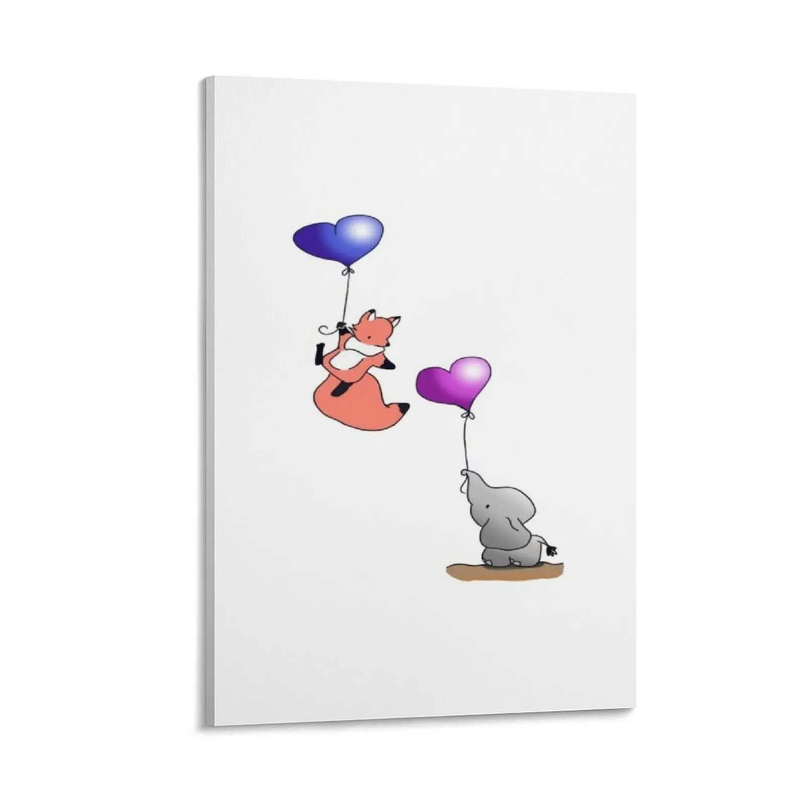 

Fox and Elephant Canvas Painting aesthetic room home decorations and organization