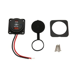 High - Power Dual USB Quick Charger with LED Indicator & Rocker Switch (Square - USB)