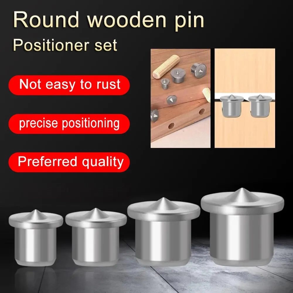 Panel Furniture Positioning Woodworking round Wooden Tenon Black Top DIY Silver Locator Wooden Pin Center Punch Tool Set 8pc woodworking tool set