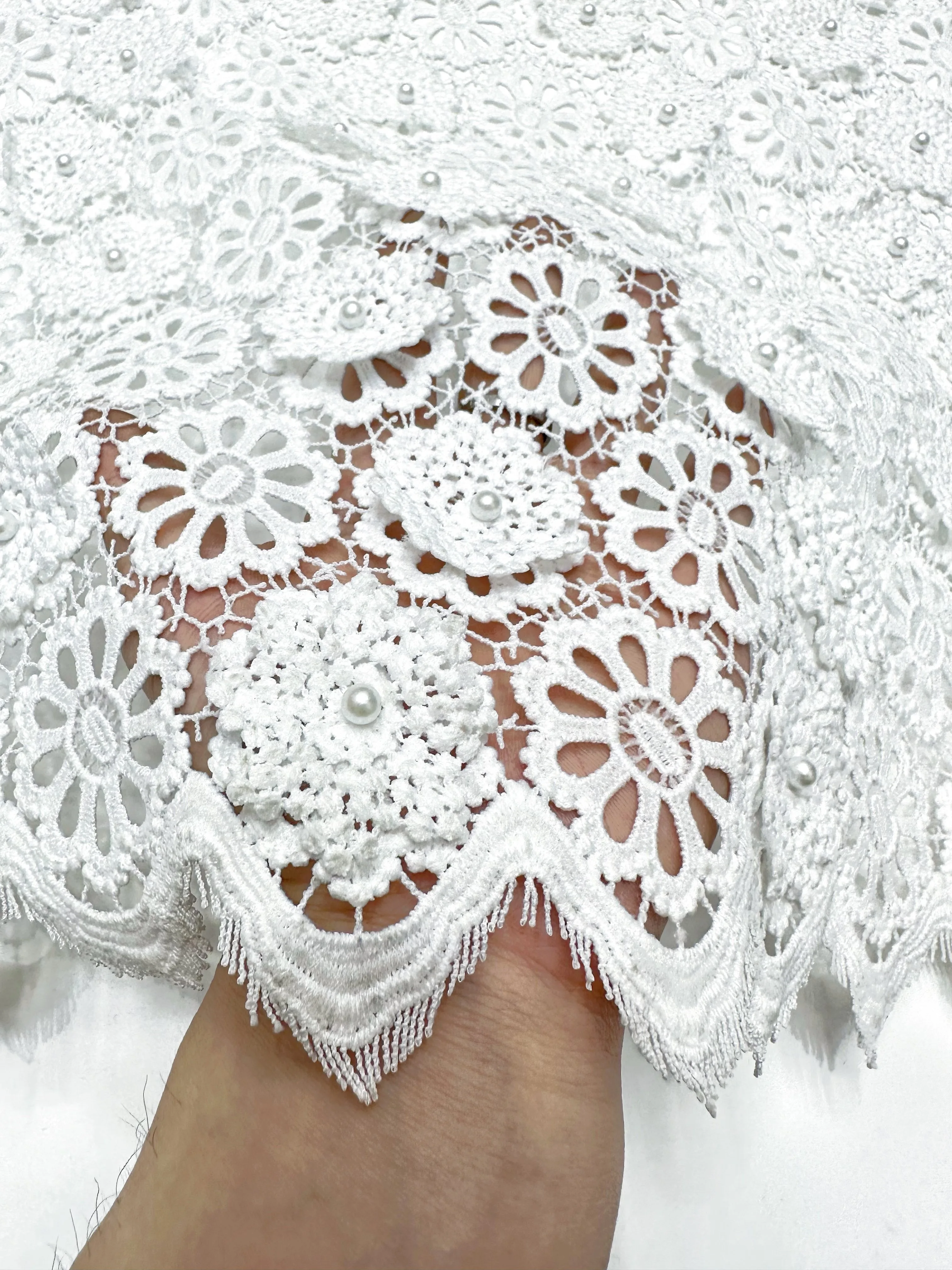 3D Large Flower Embroidery Lace Africa 5yards Yarn Fabric For Fashion Women's Dresses Skirts Dresses fabric cotton voile lace fabric gauze flower decoration supplies