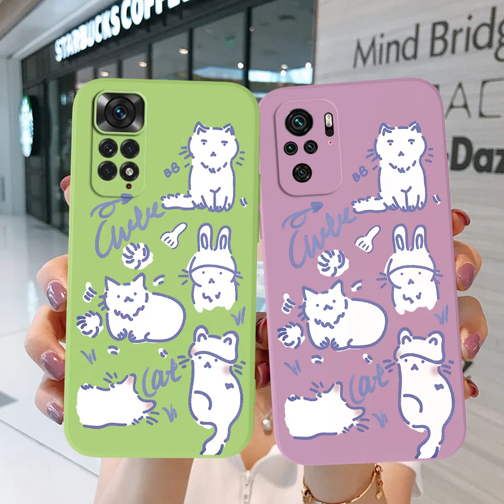 Custodia Per Poco C55 M5 4G M5S C40 C50 C3 F1 Cover Per Telefono Soft Silicon Cat Kitty Cute