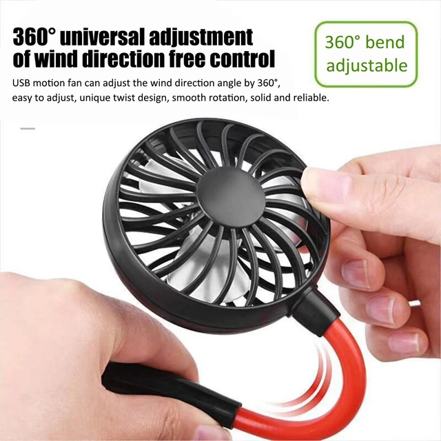 Ventilateur de cou Portable USB mains libres, Mini personne paresseuse,  Rotation à 360 degrés, refroidisseur, Portable, ventilateurs suspendus  pliables - AliExpress