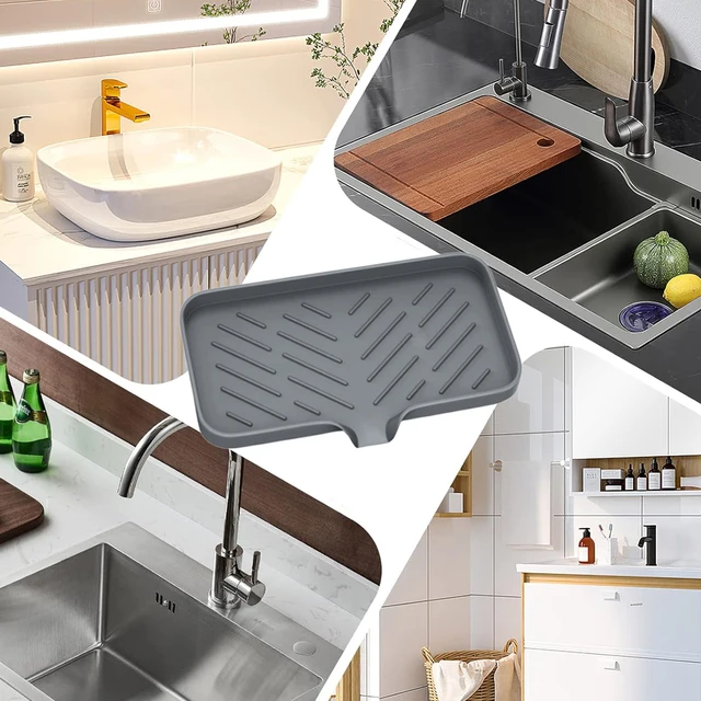 Lavello da cucina Porta spugna Portasapone in silicone Portasapone Auto drenante Portaoggetti antiscivolo Forniture per il bagno 5