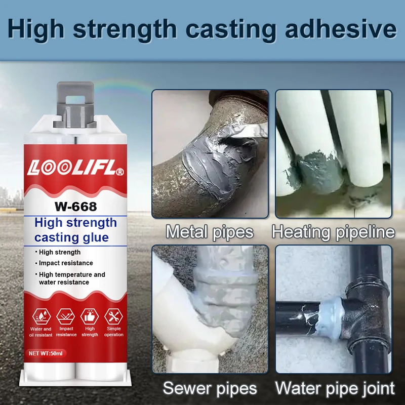 LOOLIFL new metal A B super glue, casting adhesive, plastic welding adhesive, waterproof sealant, epoxy resin adhesive, send glue injection tool, factory direct sales 5