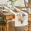 Passover Unleavened Bread Wine Linen Table Runner Jewish Holiday Decor Candelabra Kitchen Dining Table Runner Home Table Decor 4