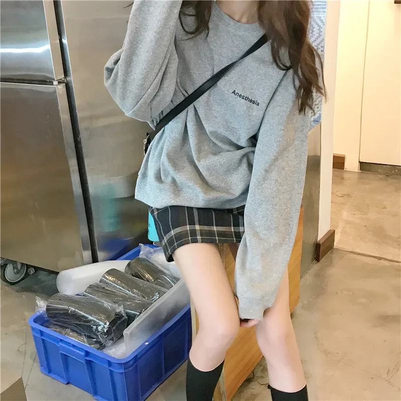 Sweatshirt for Women Y2k Hoodies autumn Tops 2023 Woman clothing Korean Fashion Kawaii Letters pullovers Shirts anime Women coat