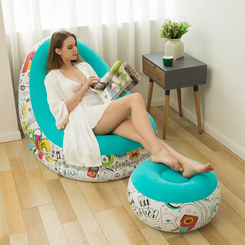 

Inflatable sofa, lazy person, outdoor air, transparent flocking, thickened single chair, balcony, bedroom, living room