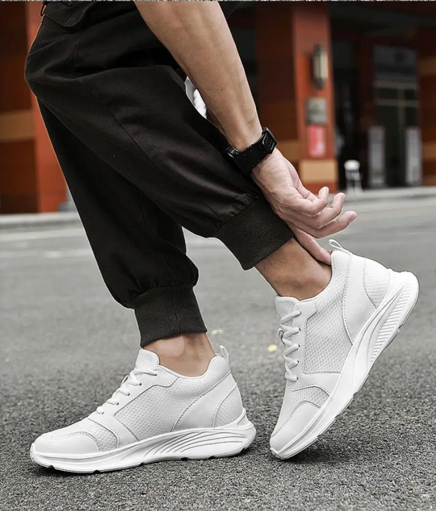 Herren Größere Sneaker 8cm Einlegesohlen Erhöhung Schuhe_voghion.com