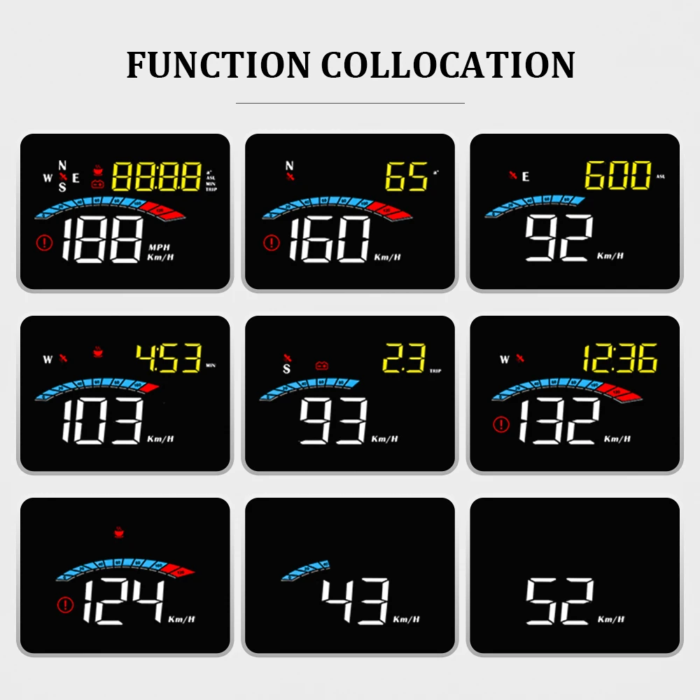 OBDHUD M16 GPS  ӵ, Ʈ HUD  ÷, ڵ  Ÿ ħ,  溸  