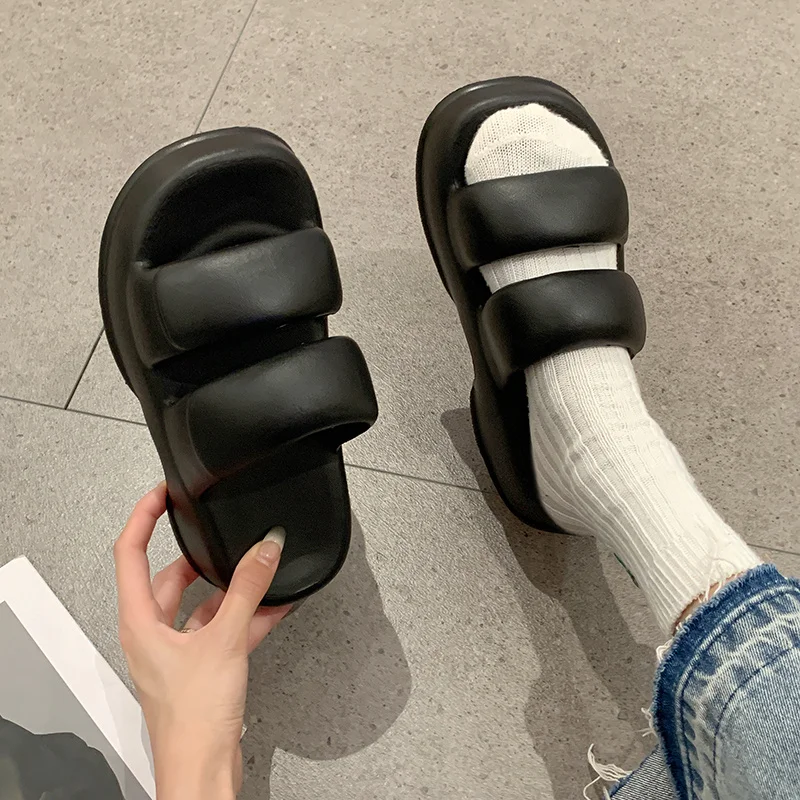 2023 Slippers New EVA Couple Home Outdoor Slipper Summer Beach Unisex Bedroom Shoes Ladies Flip Flops Thick Bottom Sandal