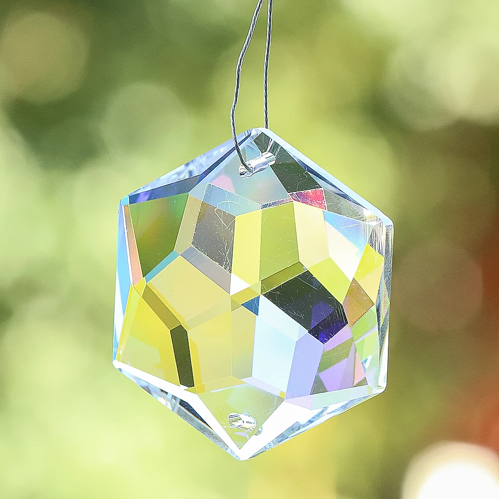 Hexagram Star of David Crystal Suncatcher Hanging Glass Faceted Prism Lightcatcher Rainbow Maker Lucky Amulet Pendant Decor sun catcher crystal pendant sun catchers window ornament