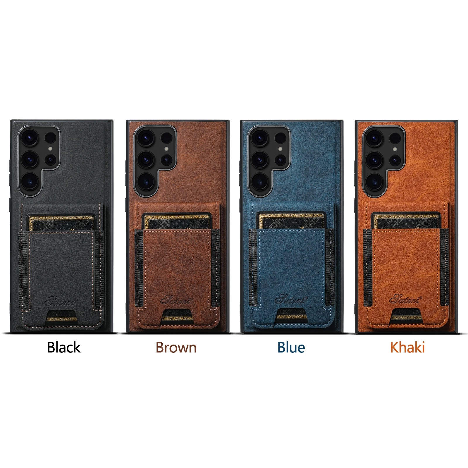 For Samsung Galaxy S22 S23 S24 Ultra Plus Note 20 Ultra Elastic Card Pack Bracket Phone Case For Megsafe Wireless Charge Covers