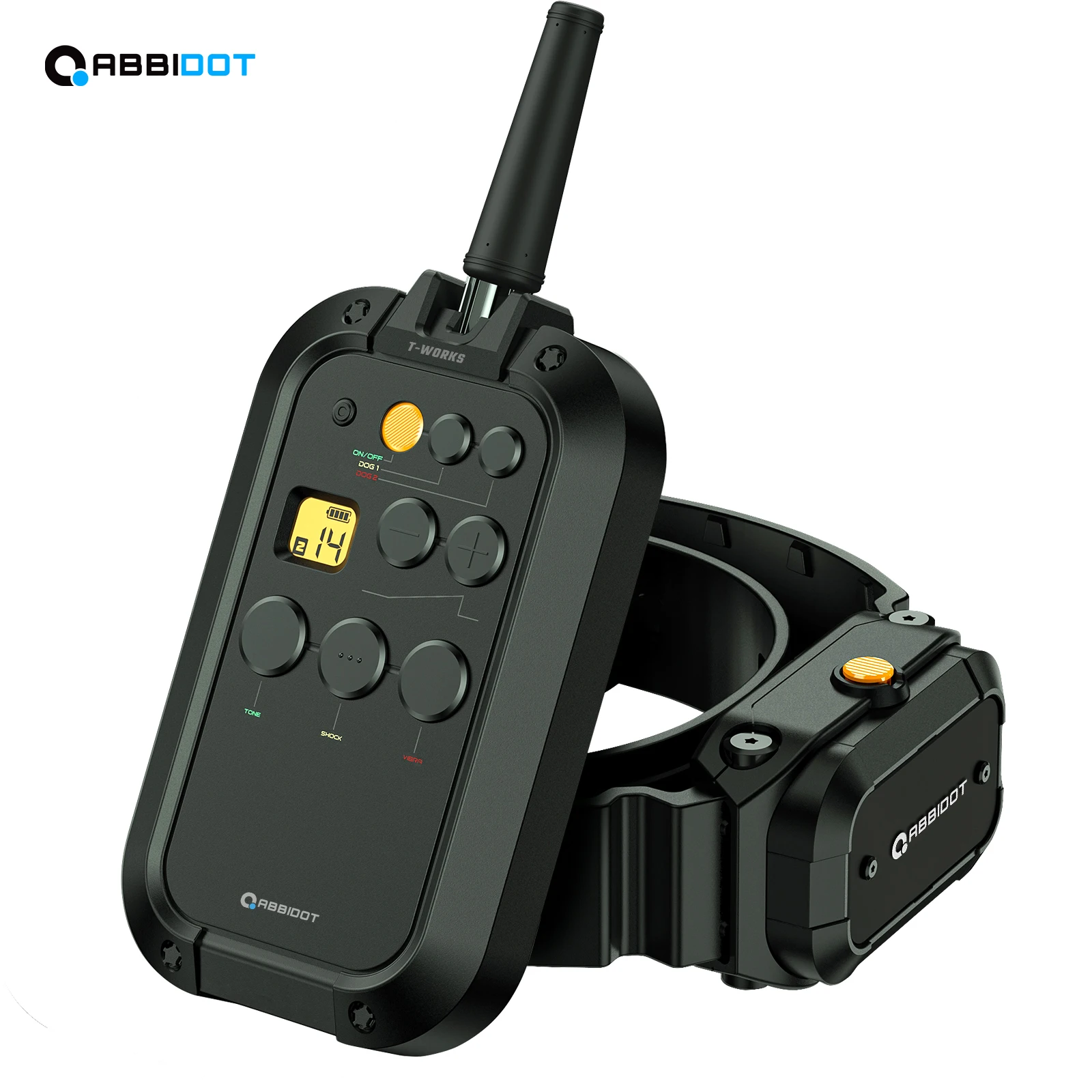 ABBIDOT T-WORKS Electric Shock Collar for Large Dog Training Collar 3/4 Mile Range No Bark Waterproof Rechargeable 920 Strap pet dog training collar