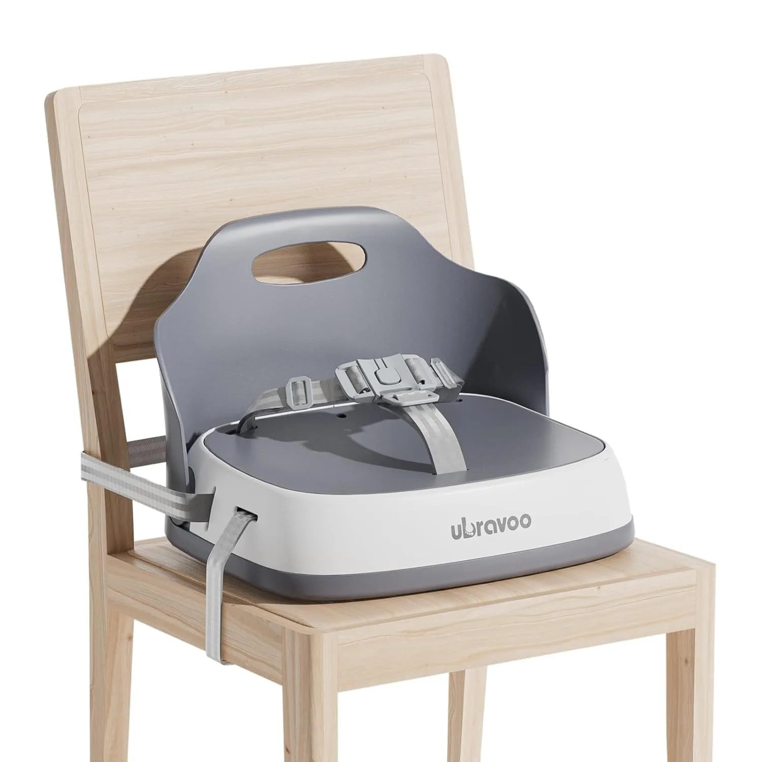 Portable Children’s Booster Seat for Dining High Chair with 3-Point Safety Harness, 2 Adjustable Straps & Washable Design