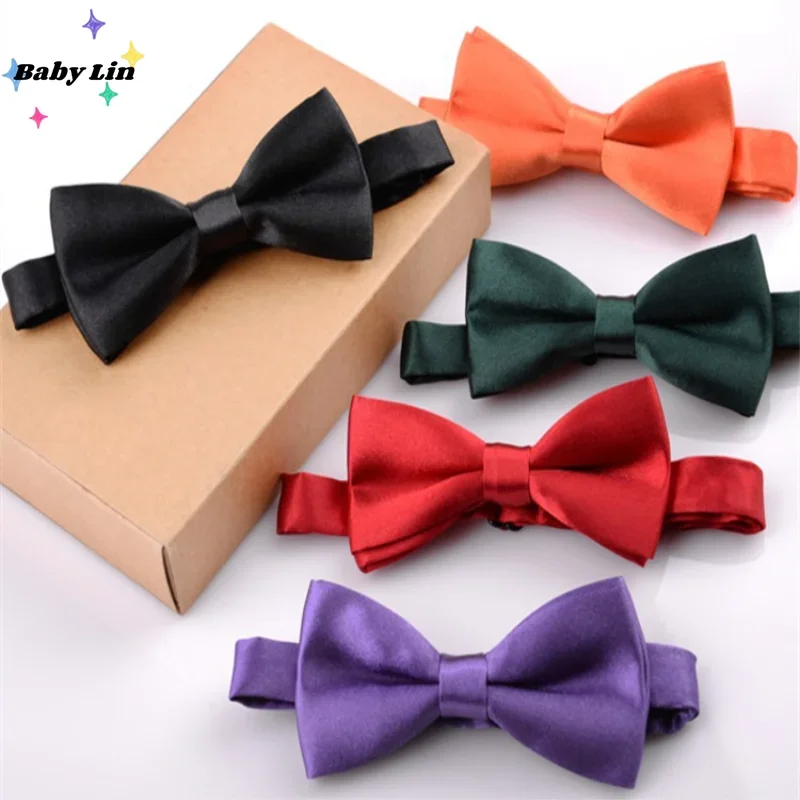 Classic Kids Bowtie Boys Grils Baby Children Bow Tie Fashion Solid Color Mint Green Red Black White Green Pets Cravate For Kids