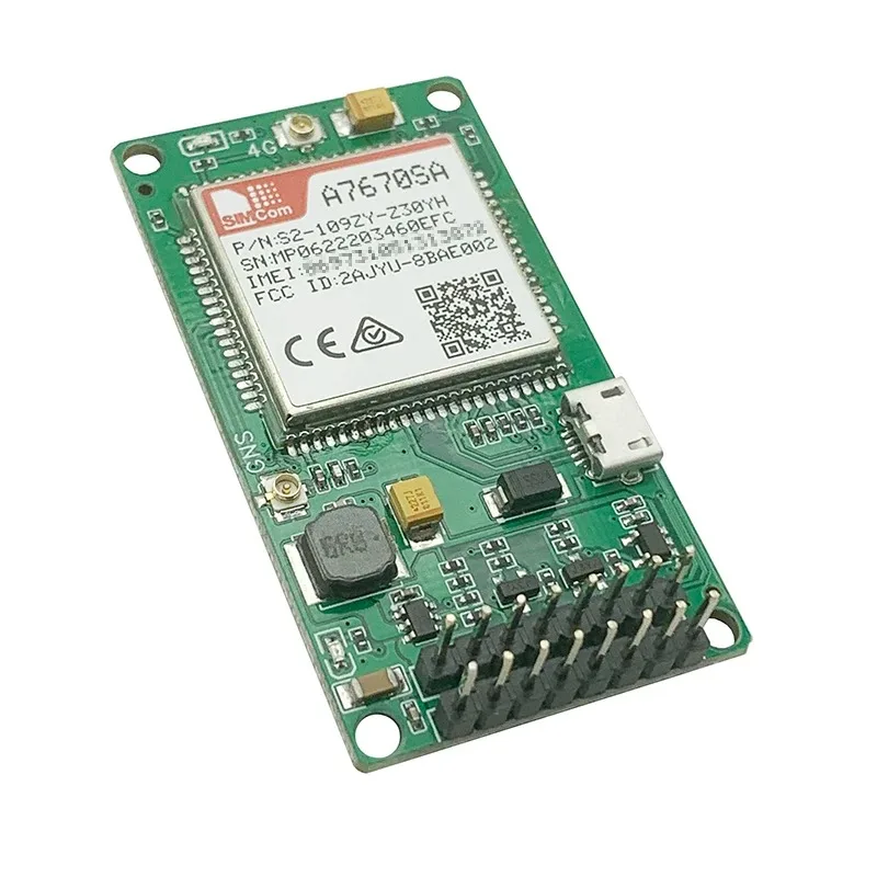 SIMCOM A7670SA persévérance Cat1 Tech carte de développement sans GPS epiCard Slot TTL UART LTE-FDD B1/v1./ B5/B7/B8/B20 101900/1800MHz