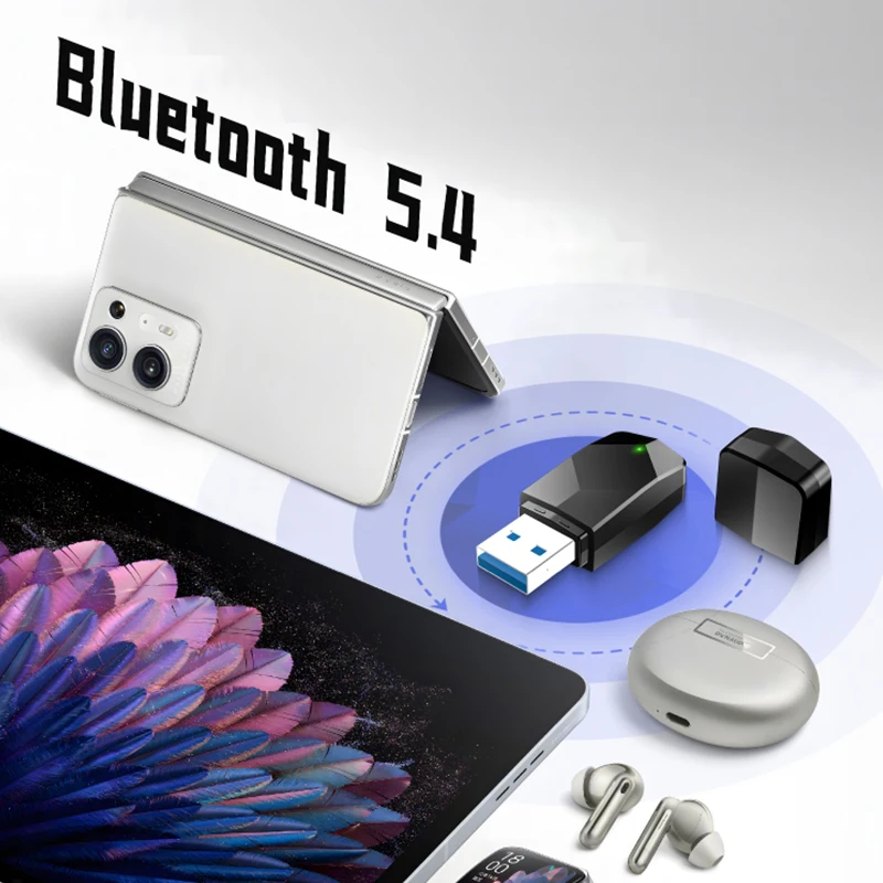WiFi 6 블루투스 5.4 AX900 USB 어댑터 무선 네트워크 카드 WiFi6 2.4G&5GHz 듀얼 밴드 신호 수신 동글 윈도우 10/11용