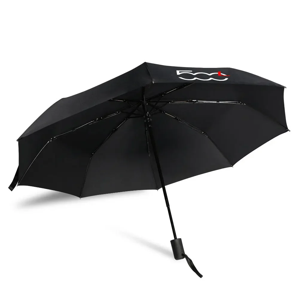 Car Fully Automatic Folding Windproof Umbrella For Fiat 500 500C 2012 500X 500L Abarth Sunshade With Car Logo Umbrella Parasol