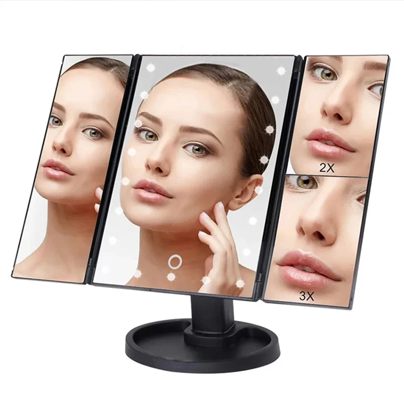 22LEDLightVanityMirror123XMagnifyingCosmetic3FoldingMakeupMirrors180Rotation.jpg