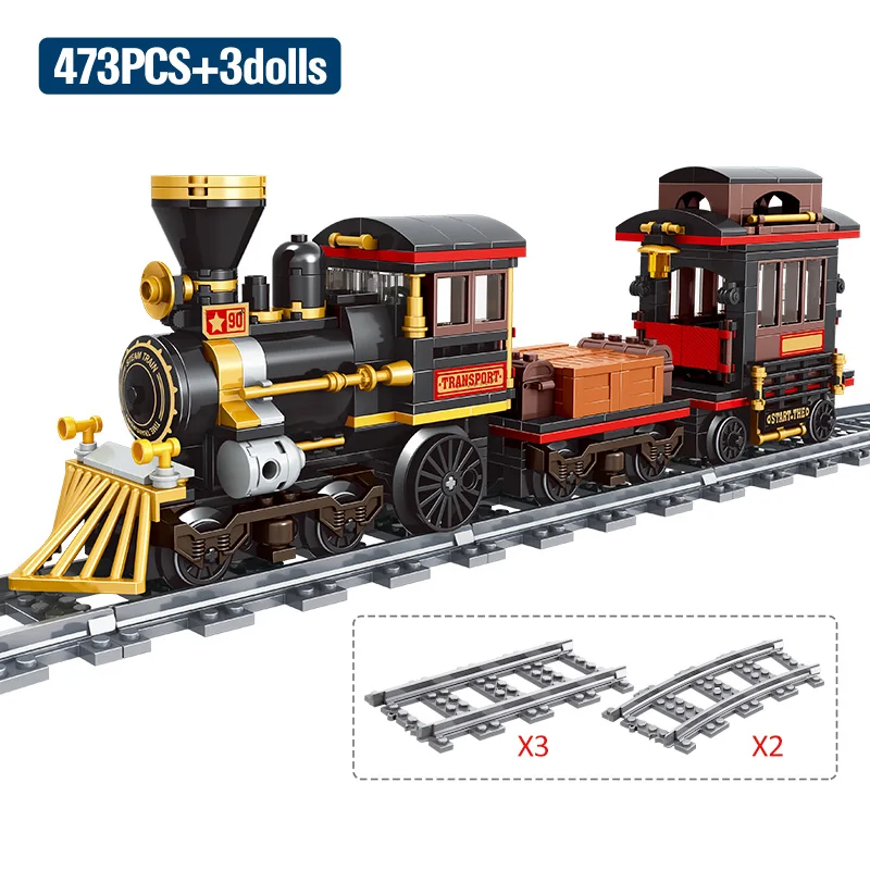 blocks stacking Creative Expert Ideas Lecomotive Steam Train Moc Railway Express Bricks Modular Model Building Blocks Toys for children gifts wooden alphabet blocks Blocks