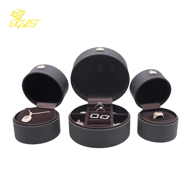 Creative Crown Ring Pendant Necklace Jewelry Box Round Jewelry Packaging Display Box Personalized Box For Jewelry Trinket Box