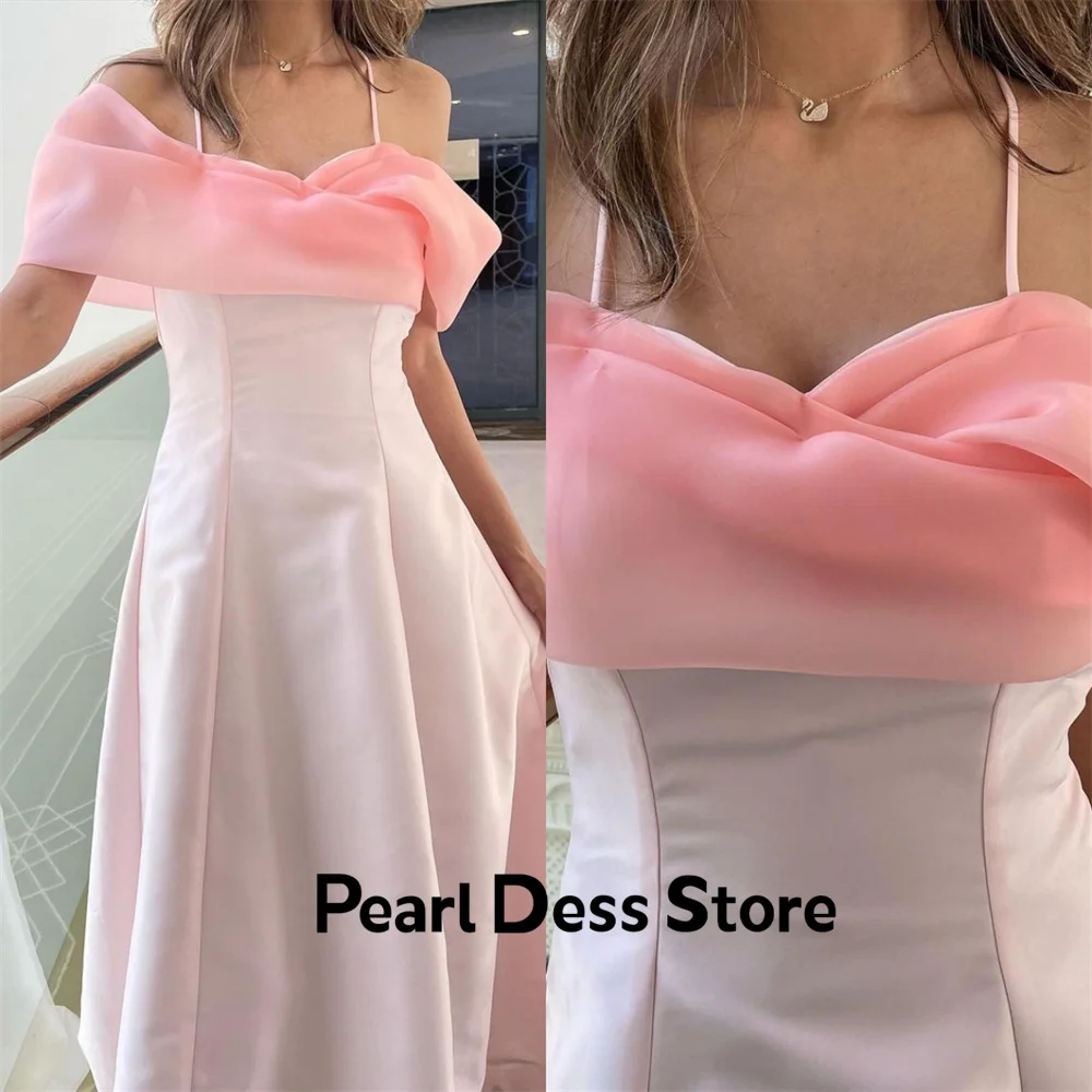 

2023 Women's Off Shoulder Satin Party Dress Simple Pleated Celebrity Evening Dress Formal Occasion Evening Party