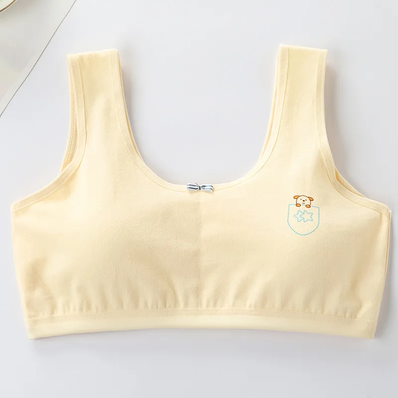Children's Breast Care Girls Bras Age 8-16 Years Cotton Teens Girls Sponge Cup Teenage Girl Underwear Kids Vest 4 Pcs/Lot training bra cotton bra