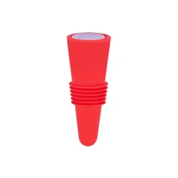 Silicone Leak - Proof Wine and Beverage Bottle Cap Set - Reusable Champagne Sealer and Stopper (Red)