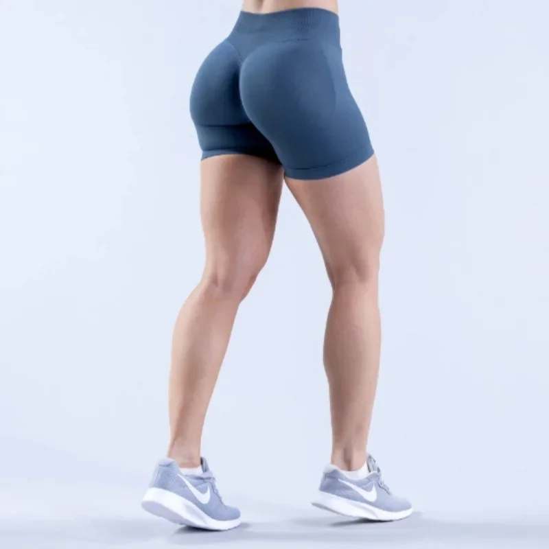 Summer High Waisted Yoga Shorts Fashionable and Sexy Running Fitness Pants Solid Color Yoga Leggings 5