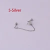 Boucles d'oreilles tendance en acier inoxydable pour femmes, 1 pièce, chaîne à Double perçage, fleur coréenne, Zircon, clous de perçage, bijoux à la mode