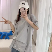 

ADER ERROR Spring/Summer Korean 1:1 High Quality unisex style Contrast Stitching Loose Simple Casual Couple Short Sleeve T-Shirt