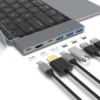 Tebe Dual USB-C Hub 6 IN 2 Type-c to 4K HDMI-Adapter Thunderbol USB C Multi USB 3.0 Fast PD Charging Splitter for Macbook Lenovo 2
