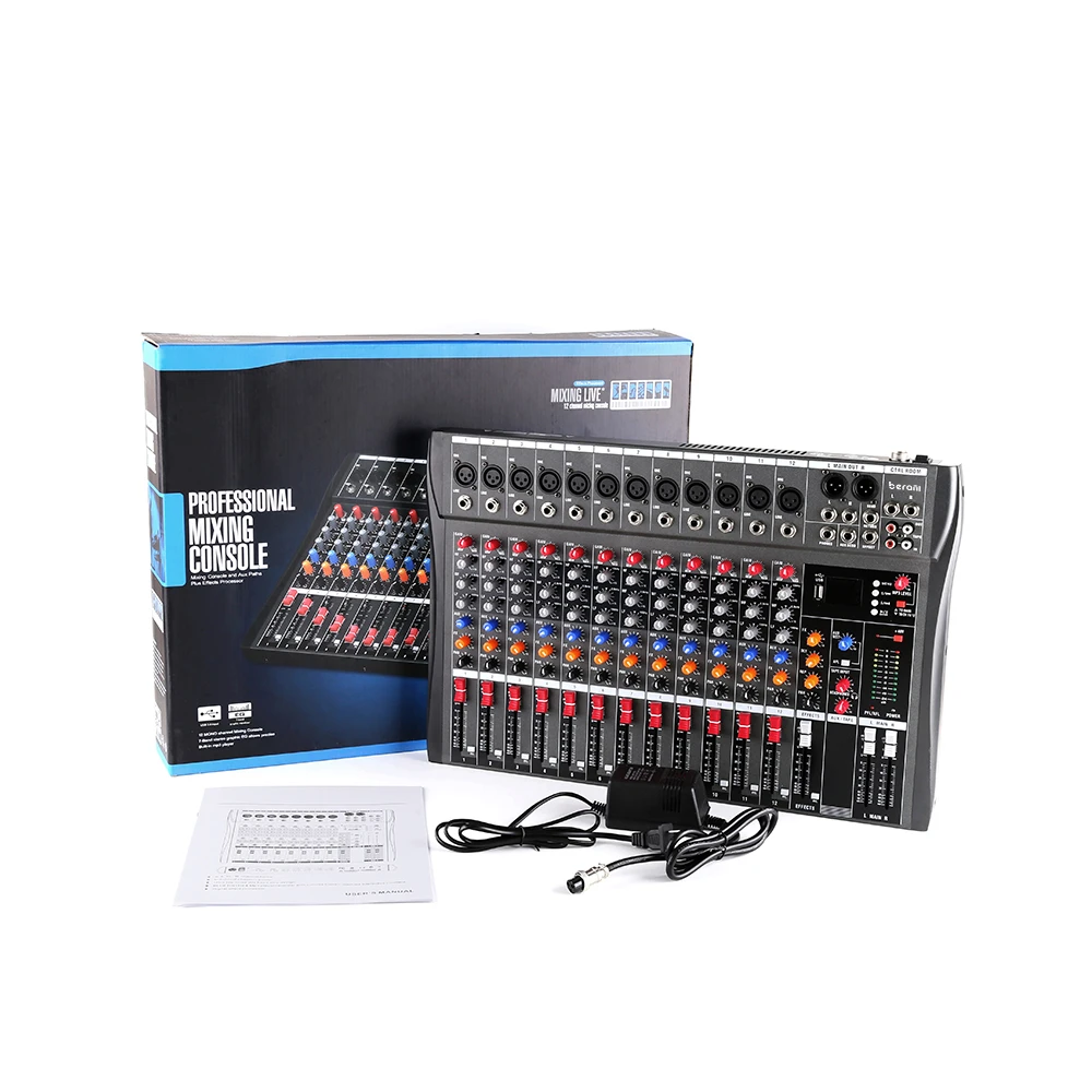 CT-120L 하이 퀄리티 DJ 장비, 12 채널 독립 스테레오 녹음 기능, 녹음용 라이브 오디오 믹서 콘솔