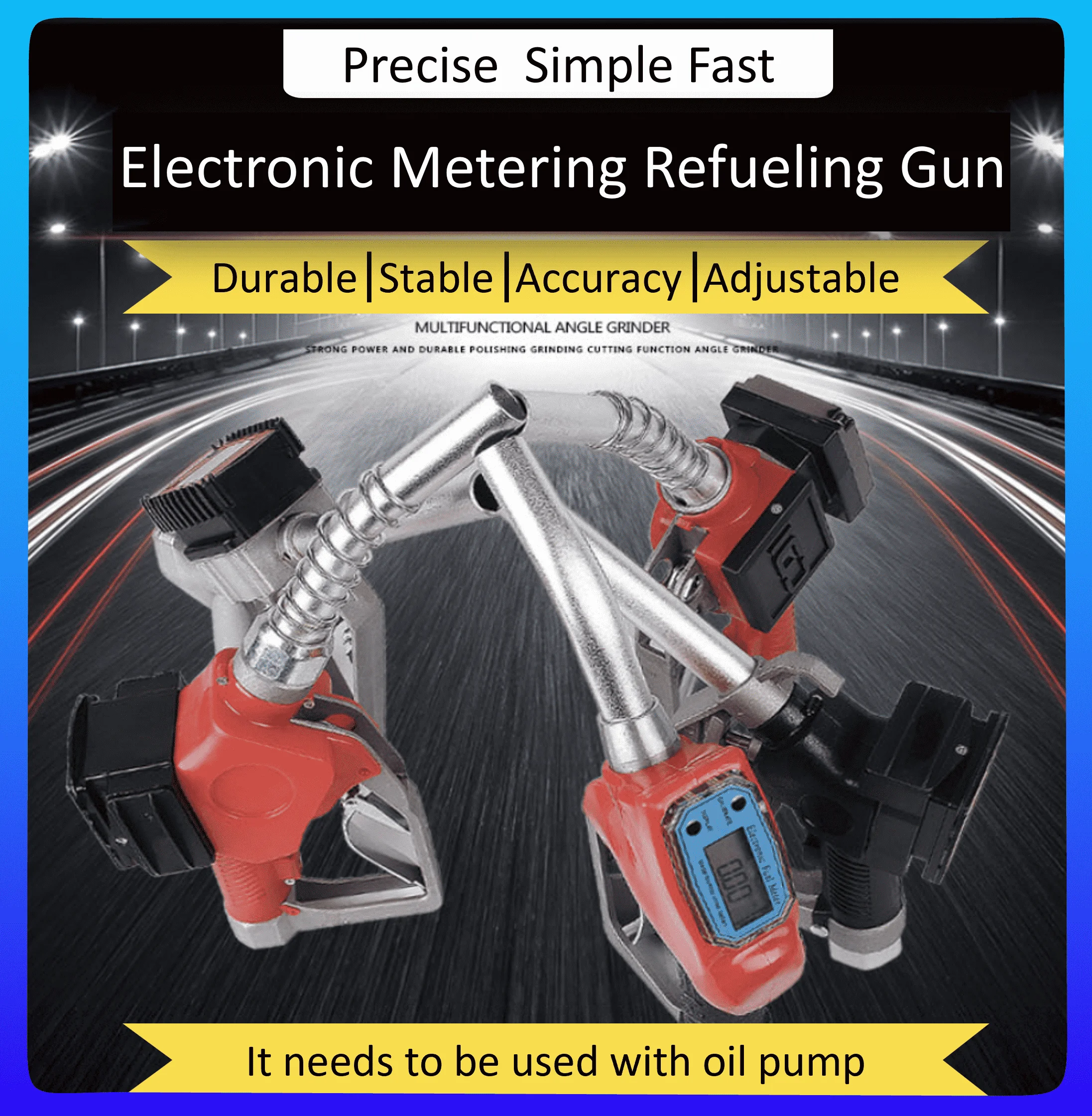 Flussometro Digitale Per Carburante - Ugello Pistola Con Misuratore Portata Benzina - Foto 5