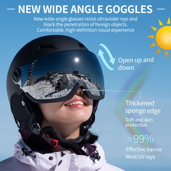 Eastinear's New Lightweight All-in-one Goggles Ski Helmet Men's and Women's Children's Outdoor Skiing and Snowboarding Equipment 2