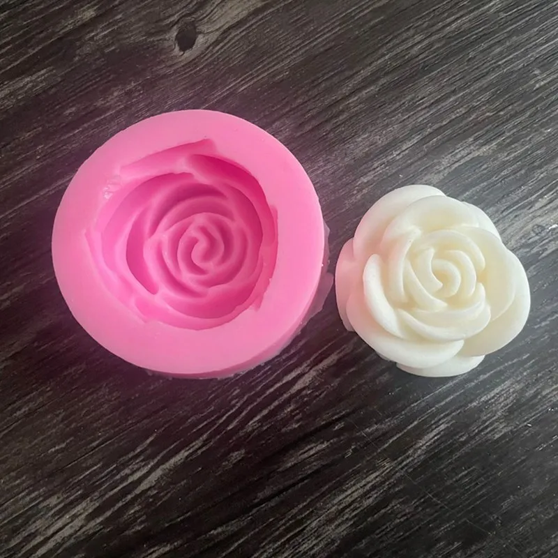 

3D Flower Silicone Mold Home Handmade Rose/Peony Scented Candle Drop Glue Plaster Making Supplies DIY Chocolate Cake Baking Tool