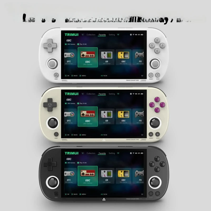 B-M Trimui Smart Pro Portable Retro Video Game 4.96 Inch Handheld Console 10000+ Game 5000mAh Mini Player 64/128/256GB