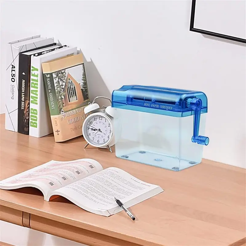 A6 Mini Hand Shredder Paper Strip Cross Cut Machine Desktop Micros Manual Crank File Small Cutter Machine Document Tool Office paper shredder