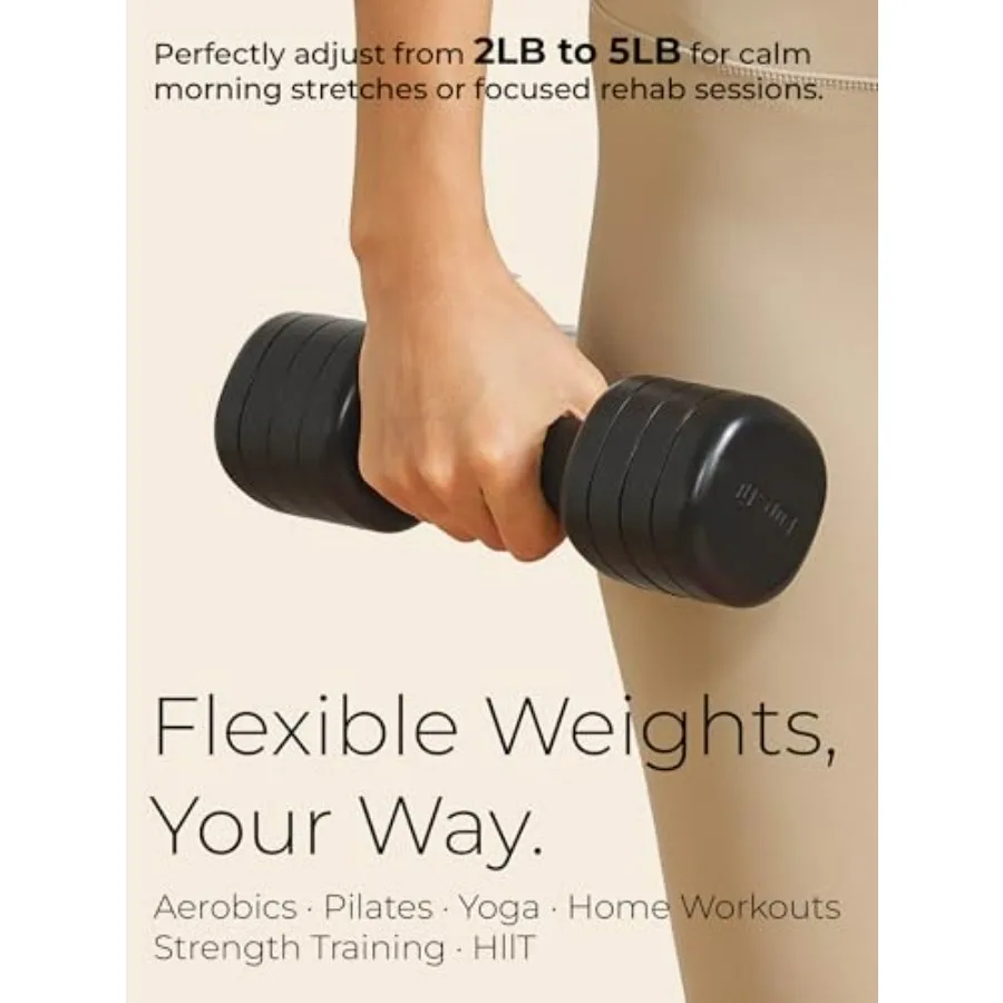 Black Adjustable Dumbbell (5 lbs) and Blue Adjustable Kettlebell (12 lbs) Bundle