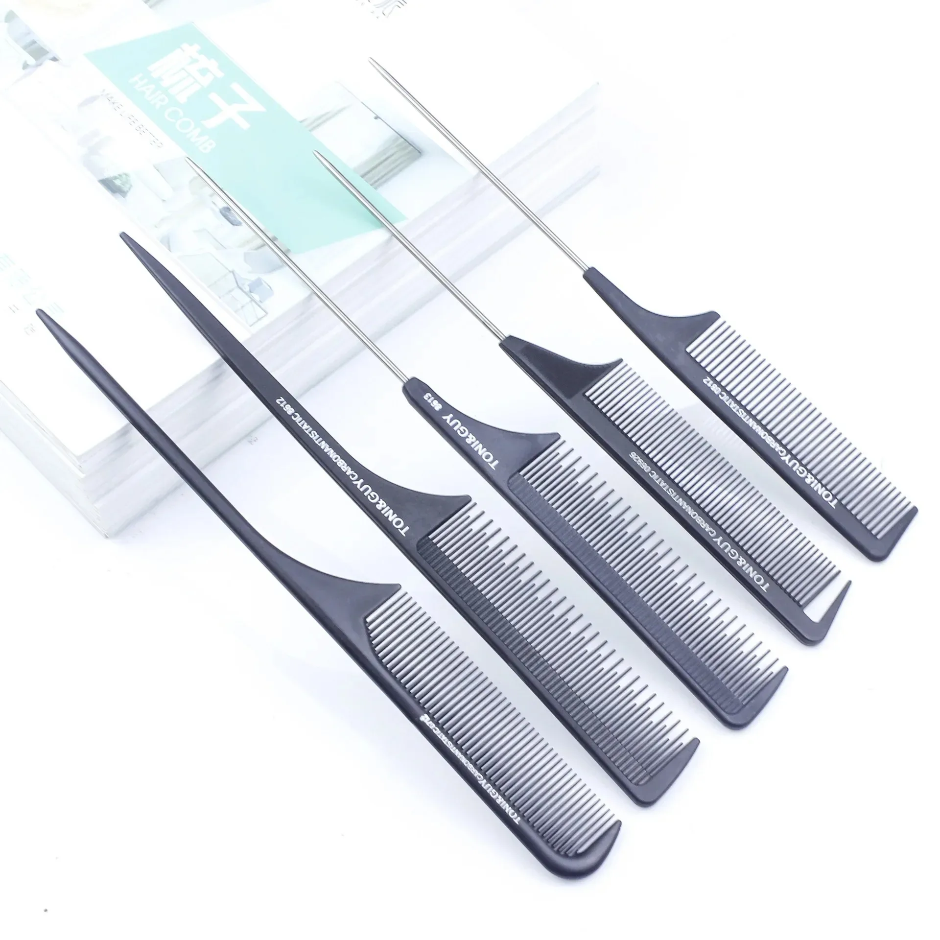 Black Candy Color Fine-tooth Hair Brush Anti-static Tail Antiklit Detangling Hair Styling Tools Barber Mother-kids Accessories