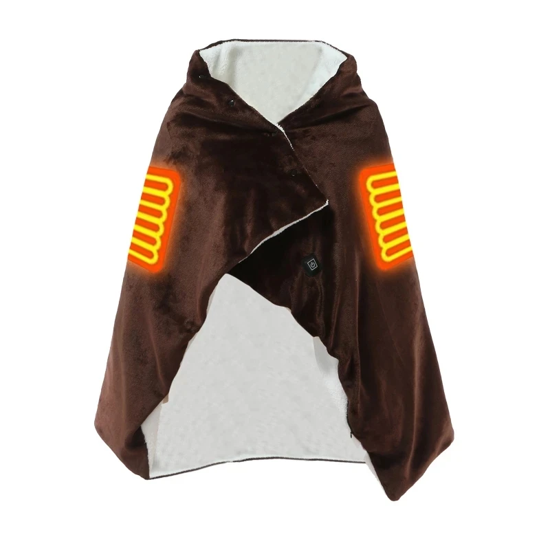 

Winter Wearable Electric Blankets USB Charging Heating Shawl Blankets Coral Electrothermal Pad Blankets Home Protable Comfort