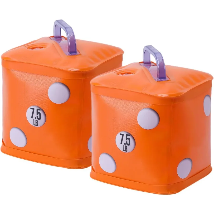 Travel Dumbbells, Water Filled Dumbbells Set, Fitness Exercise Dice 15 lbs, Portable Fitness Equipment, Fun for Strength Trainin