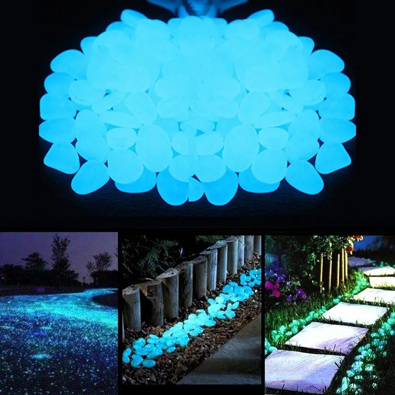 Glow Pebbles Fish Tank Aquarium Rocks Decor 200pcs Mini Decorative Stones Glow In The Dark Pebbles Small Glowing For