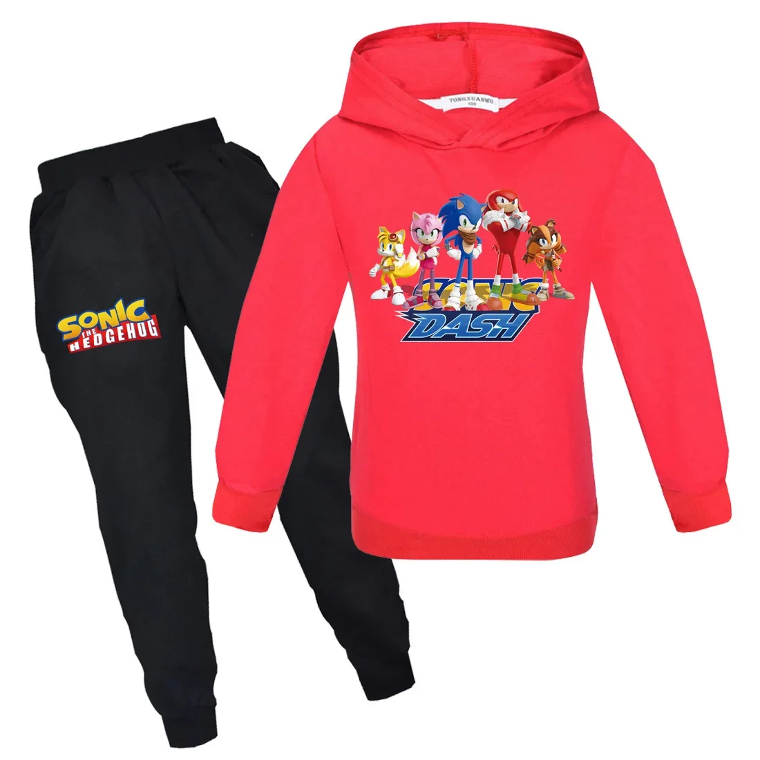 

New Sonic Suit Boys and Girls Casual Suit Children Hooded Sweater + Trousers Suit Casual